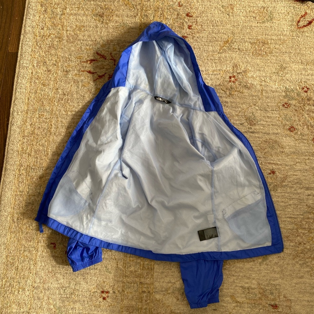 The North Face Girls Blue Hooded Rain Jacket - Picture 3 of 5